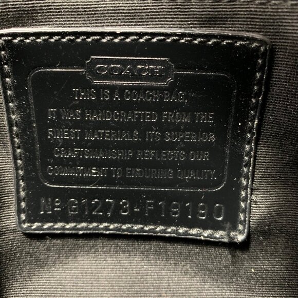 COACH Signature Stripe Carryall Satchel Handbag F19190 Kisslock Trio Pouch Bag - Picture 8 of 10